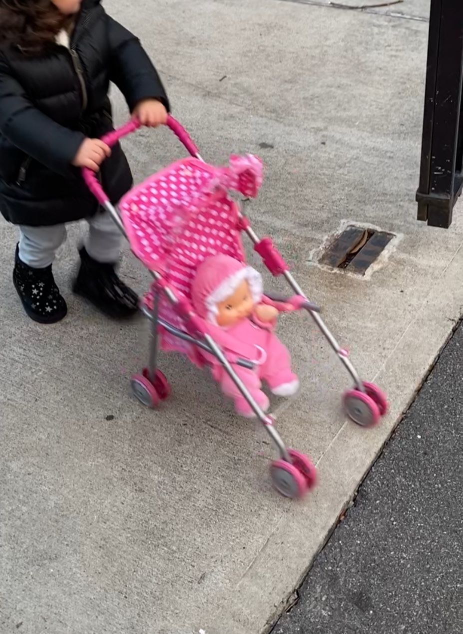 Toddler Girl Polka Dot Stroller Toy