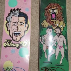 Skateboards Signed By Jack ass Crew Members