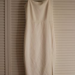 Cream midi bodycon dress #bodycon #mididress #dress #bodycon