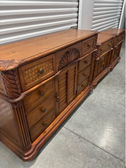 Tropical Wood Dressers / Chests and 2 Night Stands