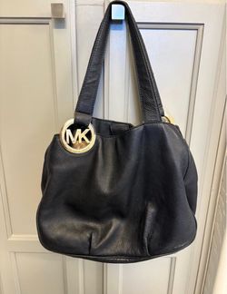 Michael Kors Black Pebbled Leather Hobo Shoulder Handbag