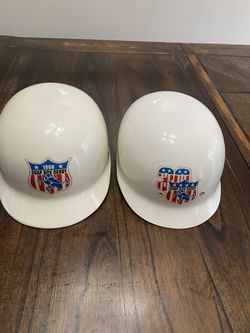 Vintage soapbox derby helmets