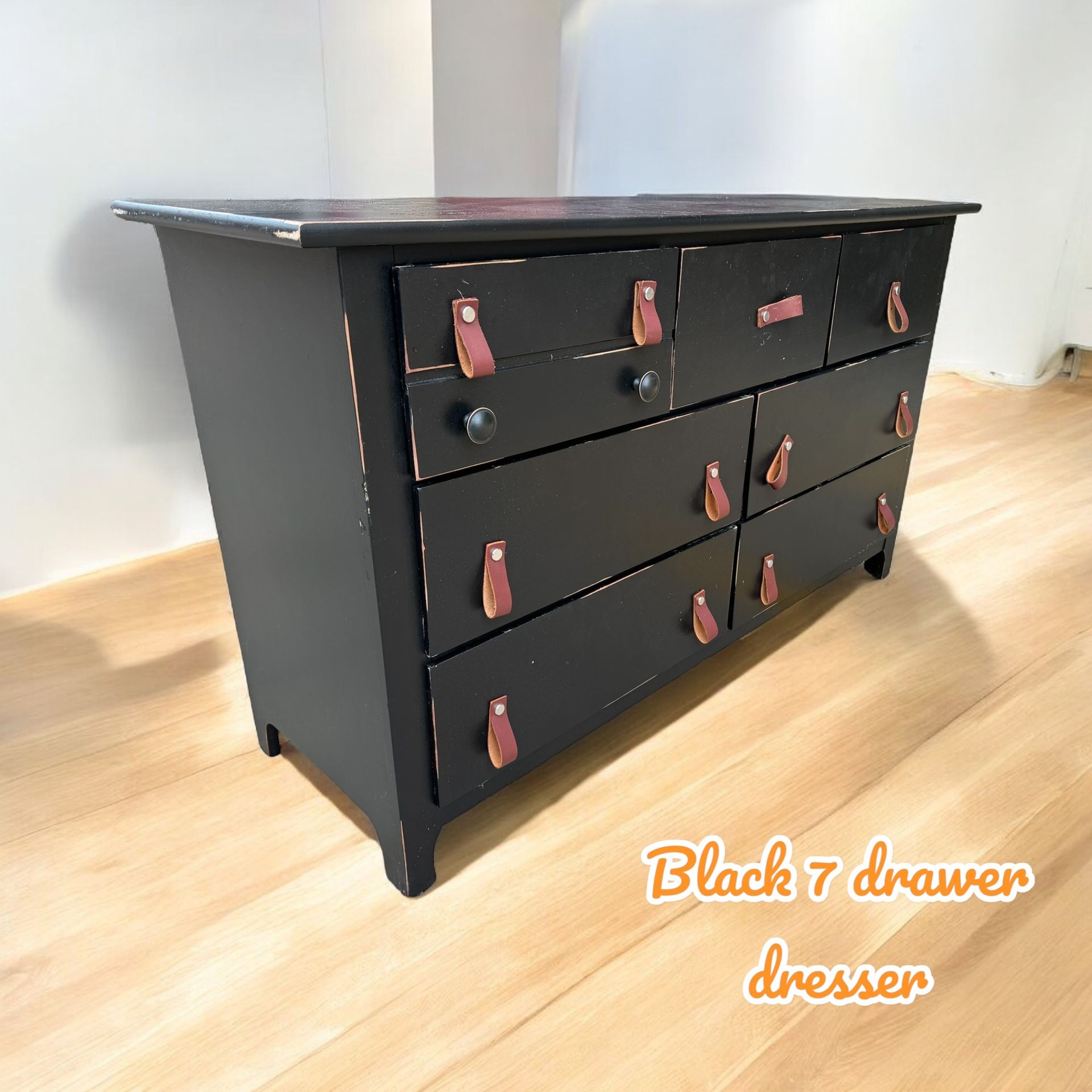Stanley Black Dresser 7 Drawers