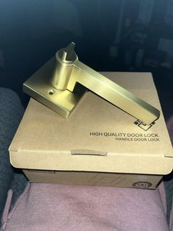 Brushed Gold Door Handle Lever Lock