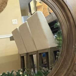 Restoration Hardware French Contemporary Gray Oak Table With Leaves And 8 R.H. Morgan Chairs 