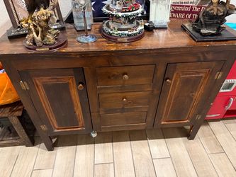 Dark Wood Sideboard Buffet Cabinet
