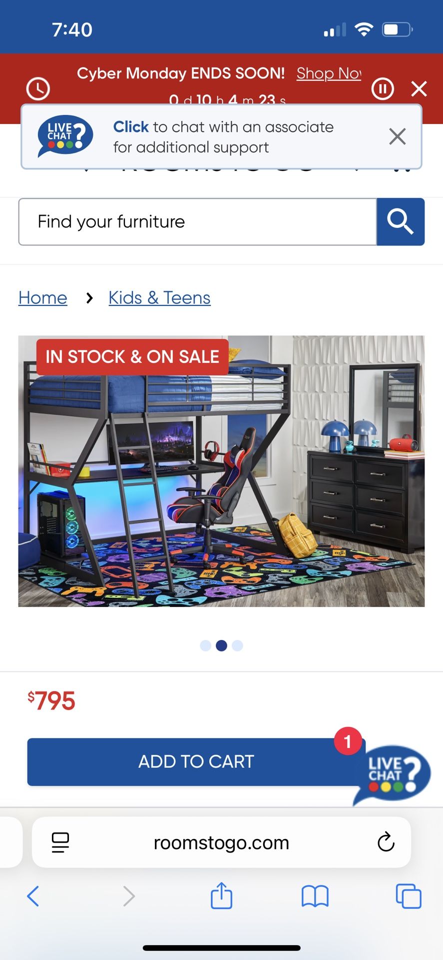 Full Size Bunk Bed With Desk