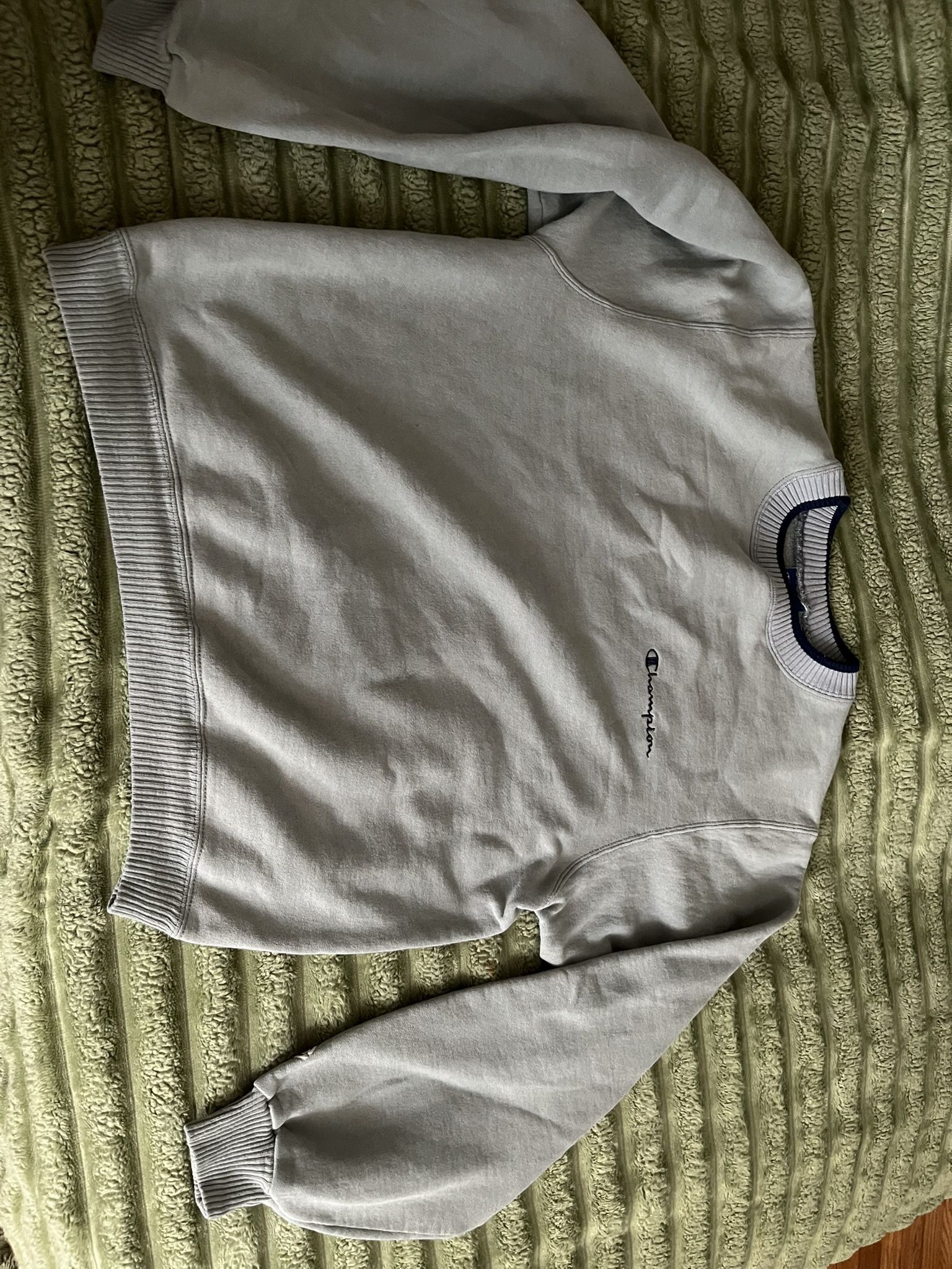 sage green champion crewneck