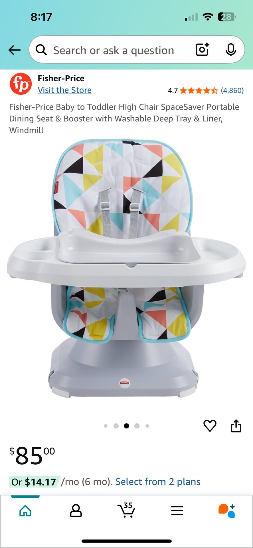 Fisher Price High Chair Space Saver