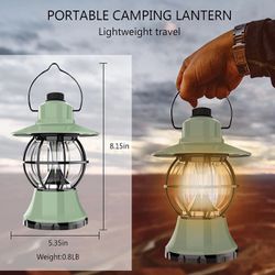 Outdoor Camping Light Portable Retro Style LED Lamp Hanging