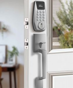 DESLOC C100 Keyless Entry Smart Door Lock Silver Deadbolt Handle Set