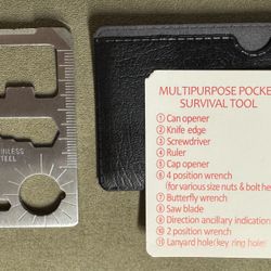 🛠️ Multipurpose 10-in-1 Survival Pocket Tool, 10 Tools, Stainless Steel (brand new)
