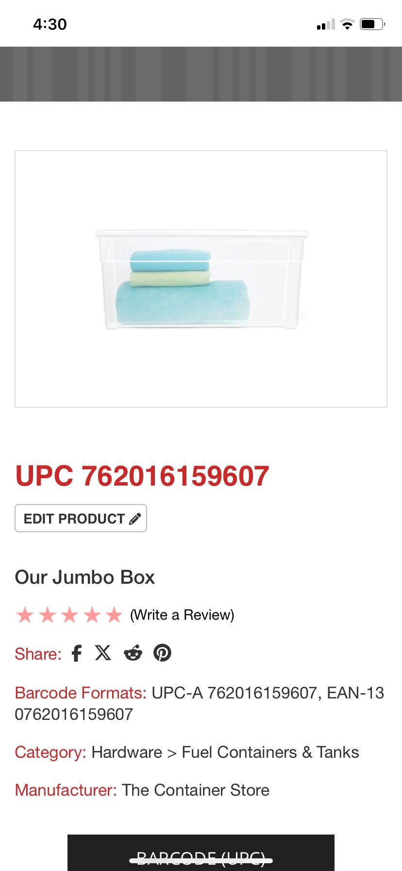 (37) White Plastic Storage Totes With Lids From The Container Store