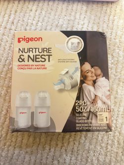 Brand new pigeon silicone coating glass bottles (2 pack)