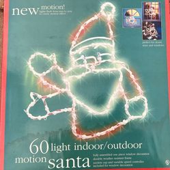 LIKE NEW ARM Motion SANTA Lights Window Decor