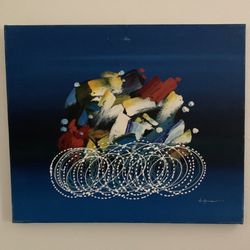 Abstract Canvas Painting Racing Bicycle (24”x20”)