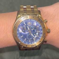 Invicta Gold Plated 18k Watch Blue 