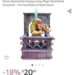 : Disney

4.8 out of 5 stars42Reviews

Disney Quasimodo Singing Living Magic Sketchbook Ornament – The Hunchback of Notre Dame

