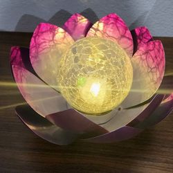 Huaxu Solar Powered Garden Lights, Outdoor Decorative Lotus Art Cracked Glass Ball Metal Waterproof Light for Pathway, Lawn, Patio, Yard

￼

￼

￼

￼

