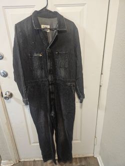 Vtg Lee Union-Alls Longsleeve Utility Black Jumpsuit