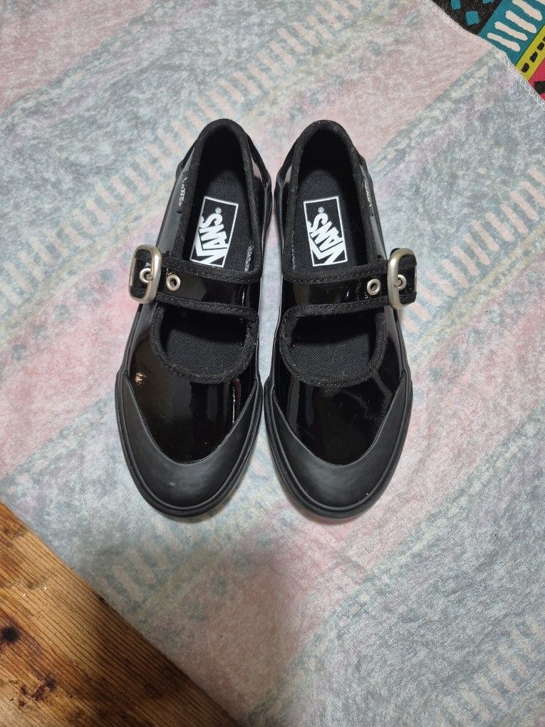 Patent Leather Mary Jane Vans Black