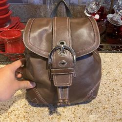Coach Leather Backpack 100% Leather In Exellent Condition Clean