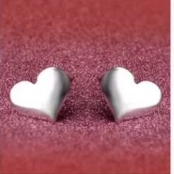 925 Sterling Silver Heart Stud earrings 