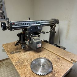 Vintage Sears Craftsman 10 Inch Radio Arm Saw With Metal Storage Cabinet