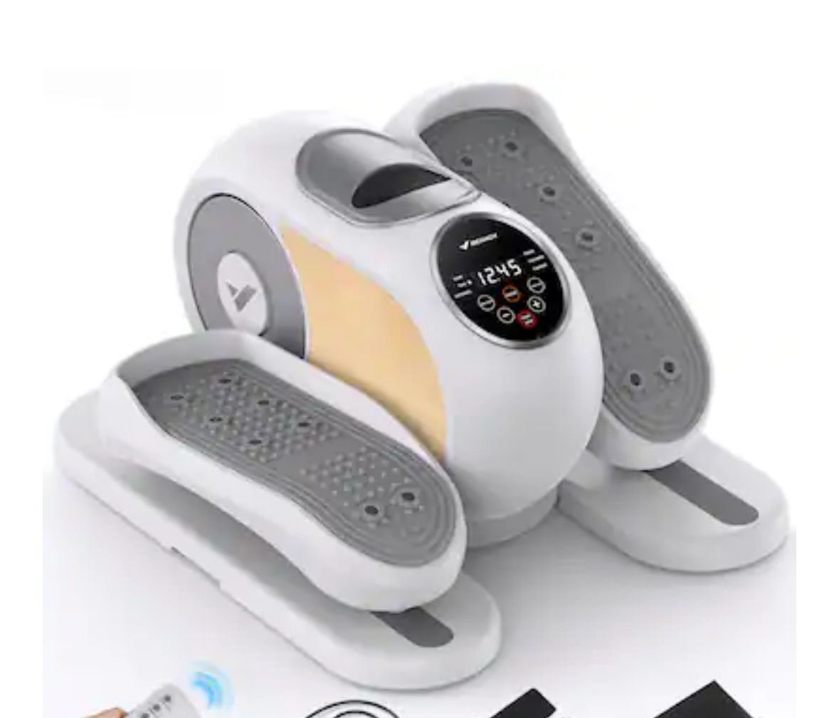 MERACH - Under Desk Elliptical Machine Leg Exerciser For Home With Remote Control - White