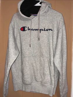 Champion Script Logo Pullover Hoodie Gray Medium