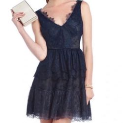 NEW BCBGMAXAZRIA CARBON WILLA LACE COCKTAIL DRESS POZ6T200/M635A SIZE M  