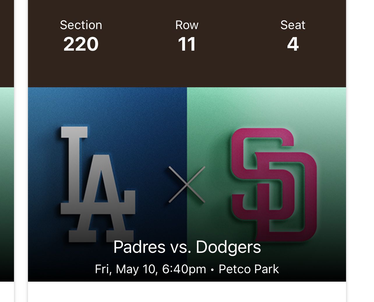 Padres Tickets V Dodgers 5/10/24