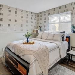 Full Size Bed Frame with 12in Memory Foam Mattress