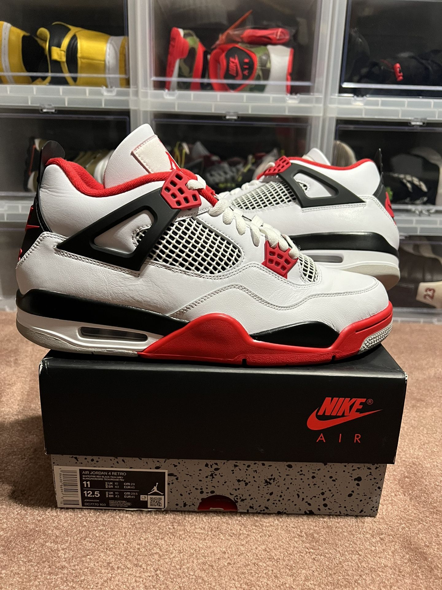 Jordan 4 Retro Fire Red Worn Once