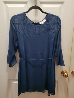 Jessica Simpson Maternity Dark Blue 3/4 Sleeve Blouse - Size XL