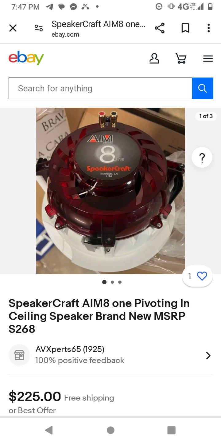 2 Speaker craft Aim8 one Pivoting In Ceiling Speaker 