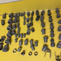 Various Connector Conduit A Lot Of Over 50 Pieces Of Zinc And Malleable Iron