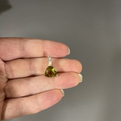 Green Garnet Sterling Silver Pendant