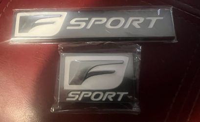 F-Sport Glossy Black  Emblem for Fender & Trunk Badge Lexus Silver/White