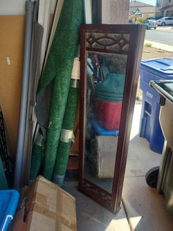 Tall Wood Framed Wall Mirror