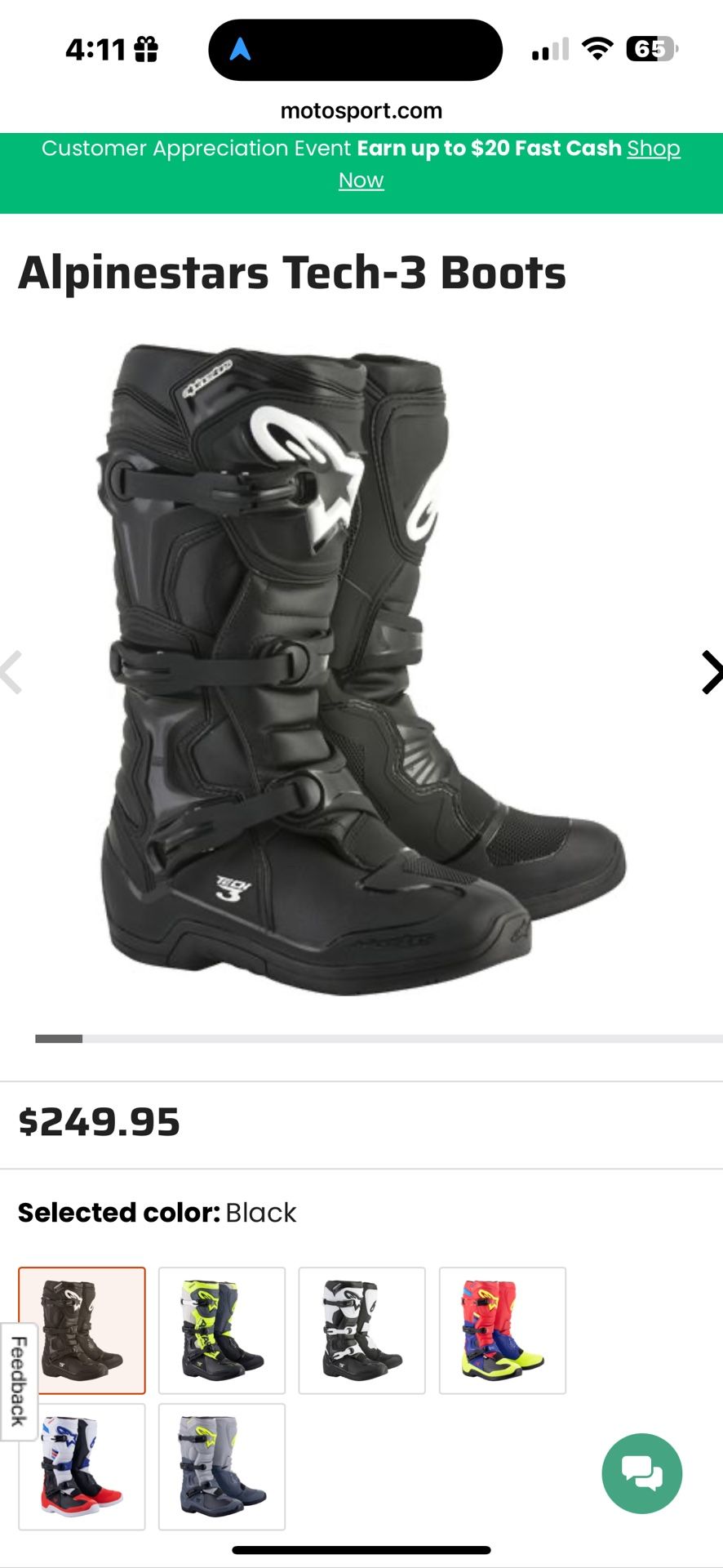 Brand New Tech 3 Alpine Stars riding boots size 7 Women’s