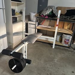 Weight Bench+Bar/Weights 