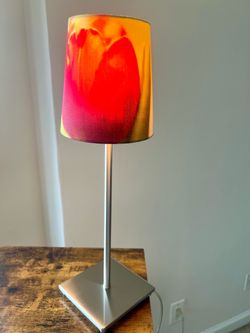 Table Lamp with Floral Print Shade