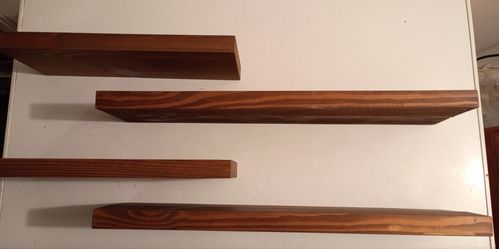 Baobab Workshop Walnut Finish Floating Shelves lot