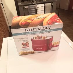 Nostalgia Retro Hot Dog Toaster, 2 Link And 2 Bun Capacity, Retro Red
