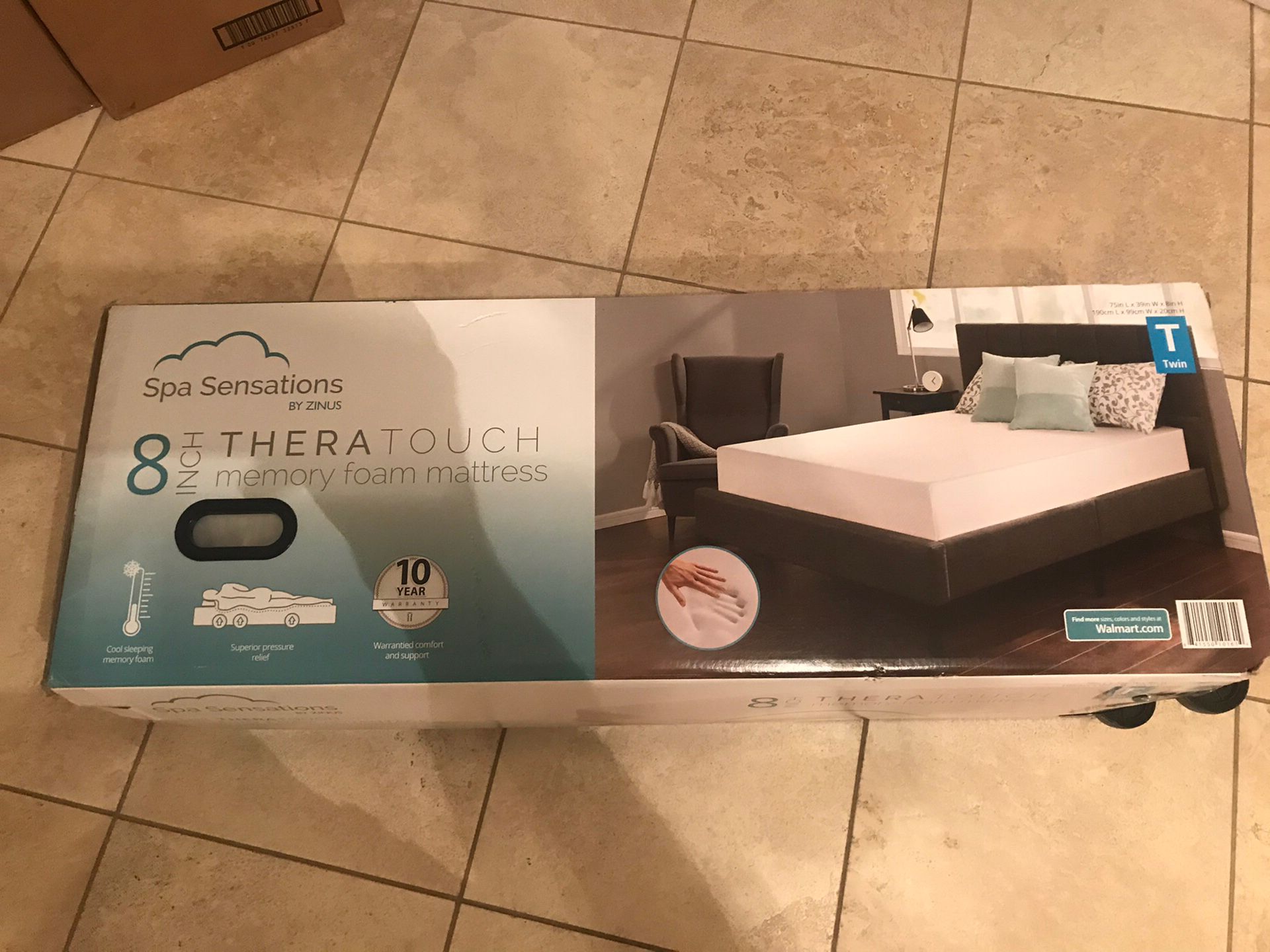 New Spa Sensations by Zinus 8" Theratouch Memory Foam Mattress, Twin!!