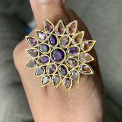 Big Size Adjustable Ring In Farshi Kundan 