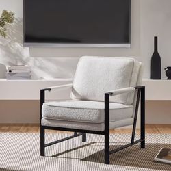 Ergonomic Sherpa mid century accent Chair