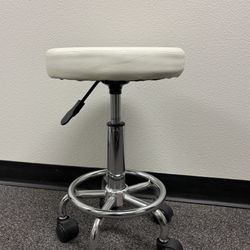 White Rolling Stool