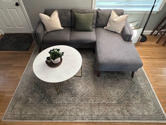 Gray Sectional and coffee table